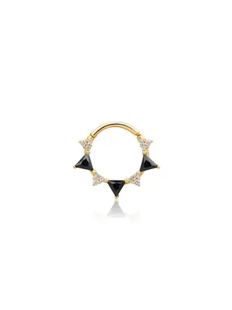 Aurelie Gi TESSA | Boucle d'Oreille Spinelle Noire avec Saphir Blanc Aurelie Gi TESSA | Boucle d'Oreille Spinelle Noire avec Saphir Blanc