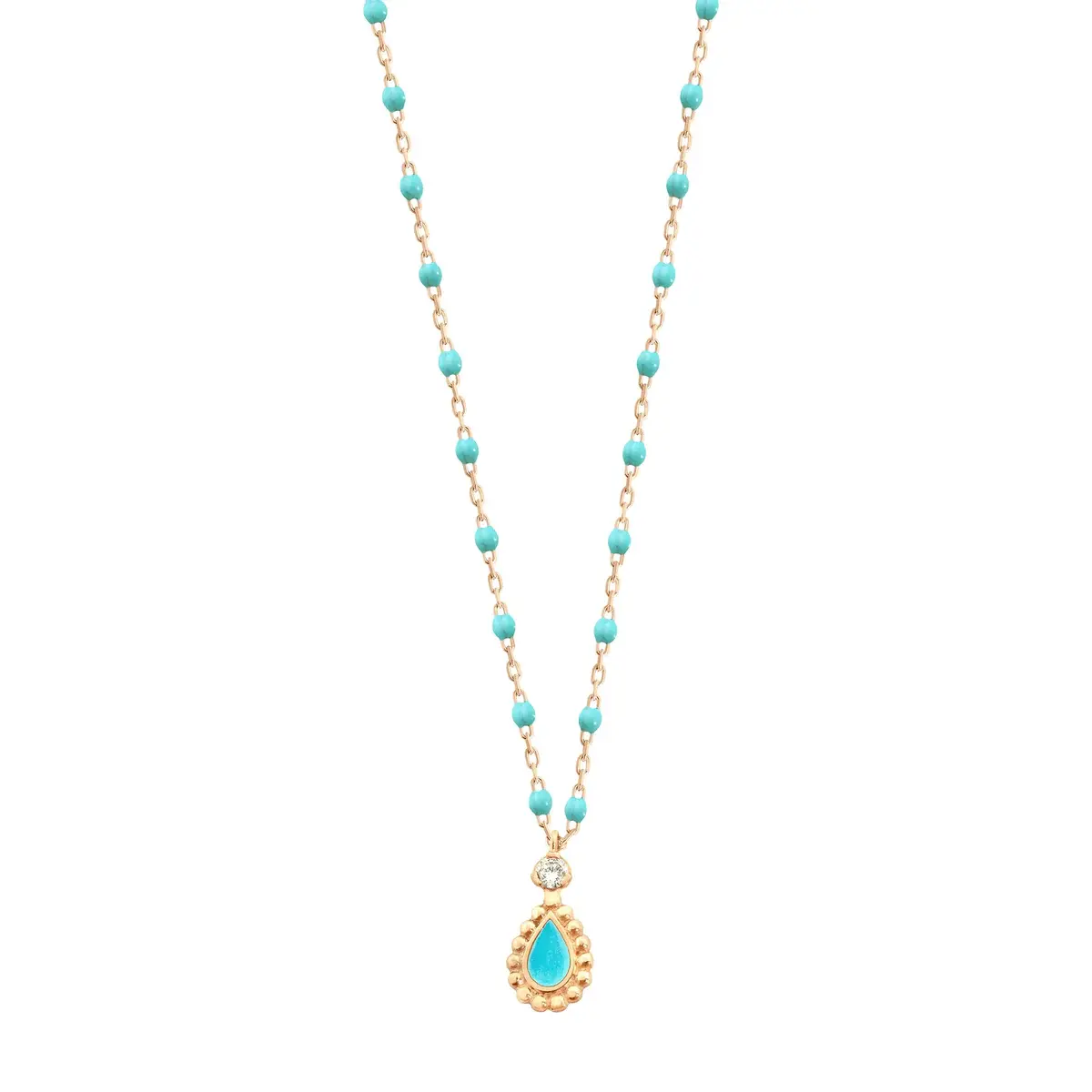 Collier Lucky Cashmere 18k turquoise 42 cm