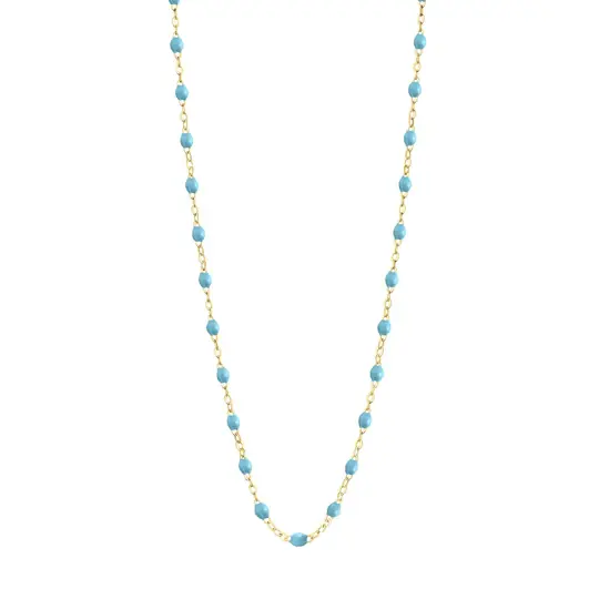 COLL 18K RESINE TURQ 42CM G CLOZEAU