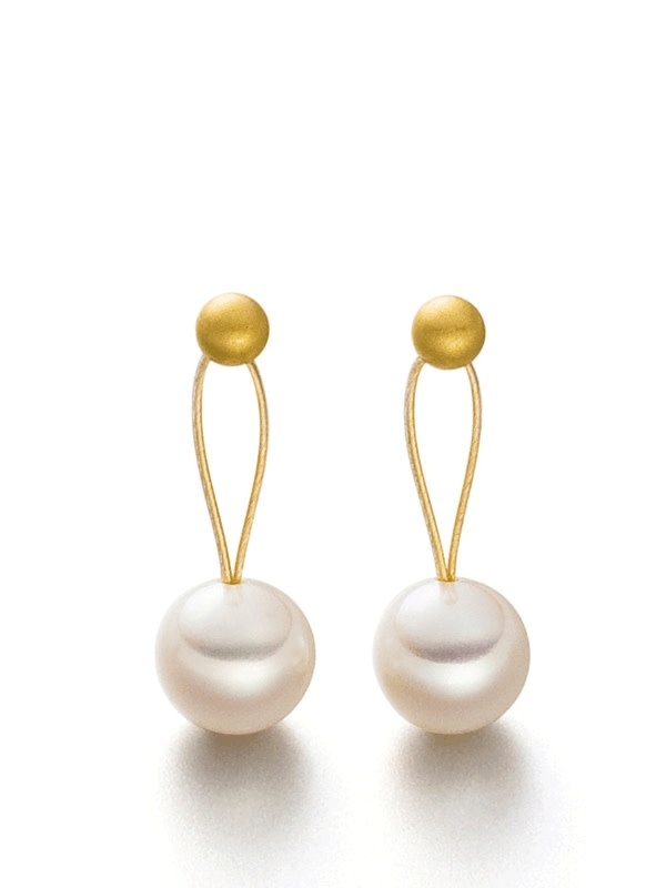 Boucles d'oreilles acier plaquée PERLE