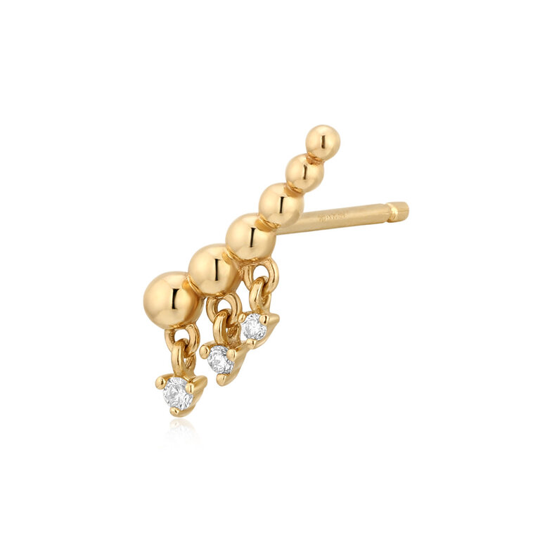 Aurelie Gi KORA | Boucle d'Oreille Pendante avec Diamant de Culture Biologique & Perles