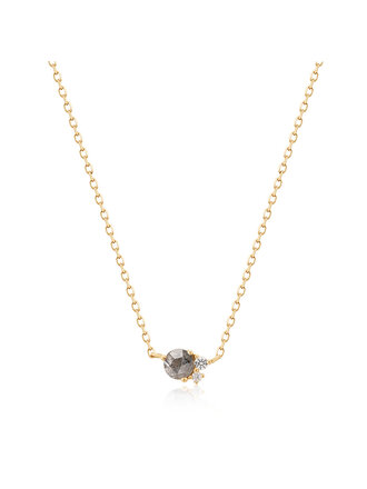 Aurelie Gi WILA | Collier Diamant Gris & Saphir Blanc