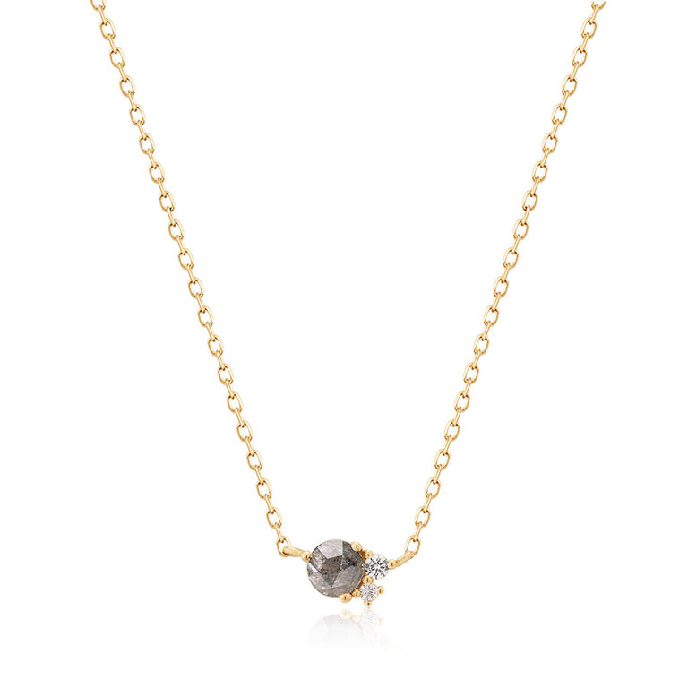 Aurelie Gi WILA | Collier Diamant Gris & Saphir Blanc