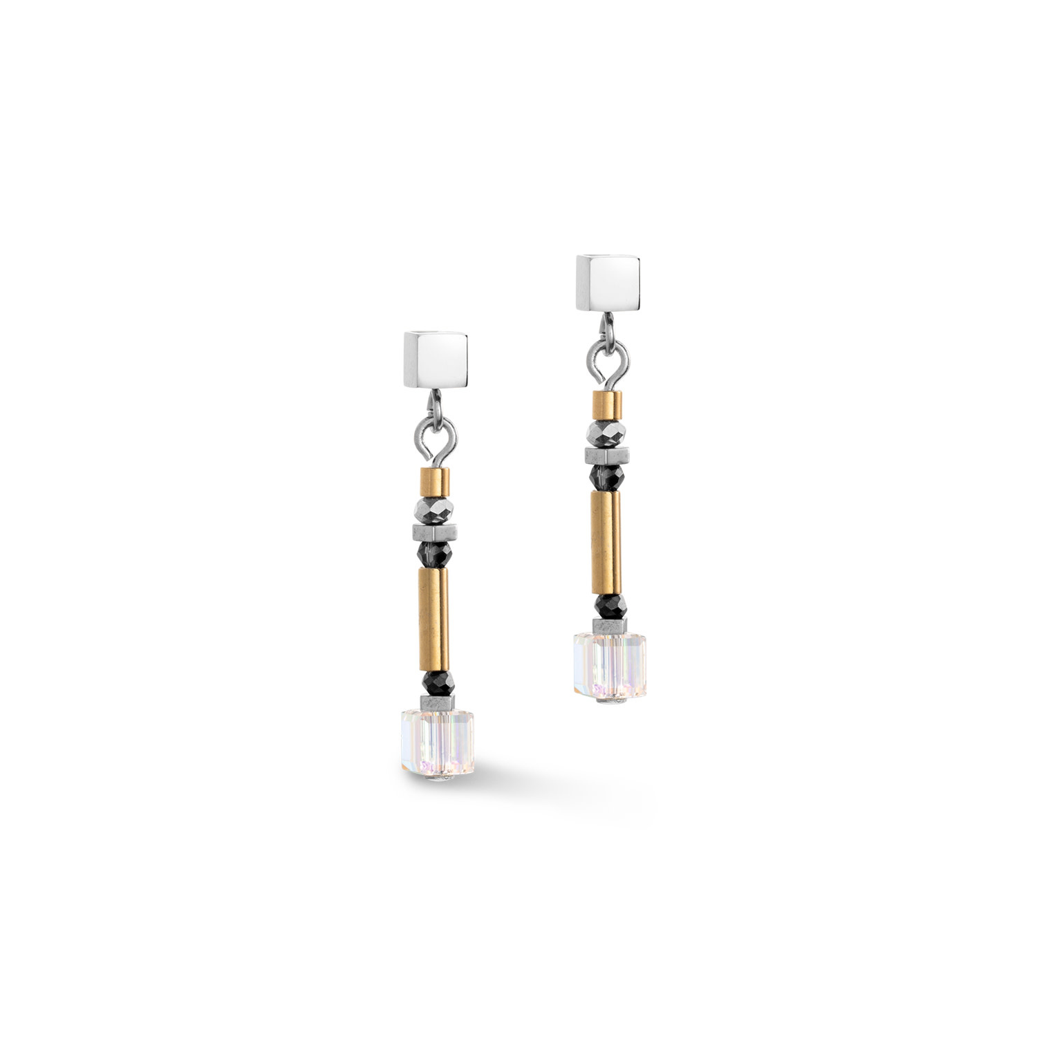 Boucles d'oreilles Gris Or