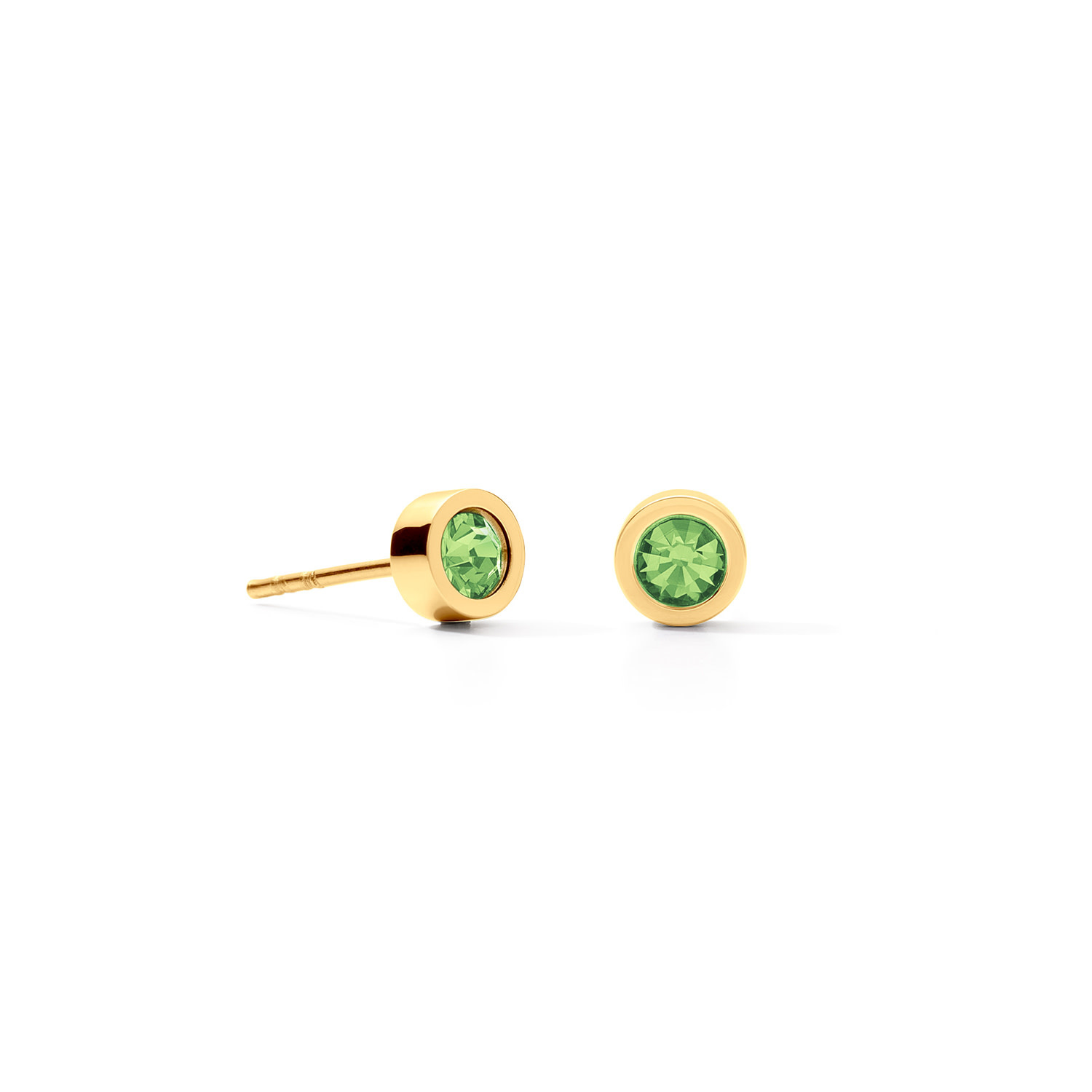 Boucles d'oreilles acier Cristal vert
