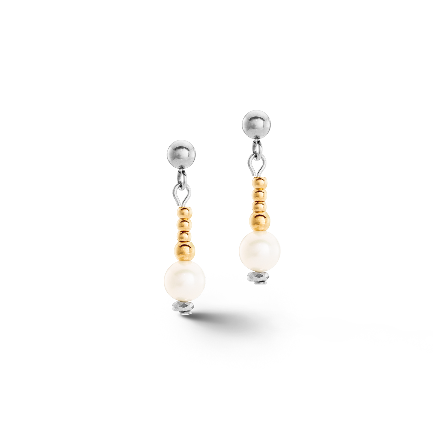 Boucles d'oreilles blanc bicolor