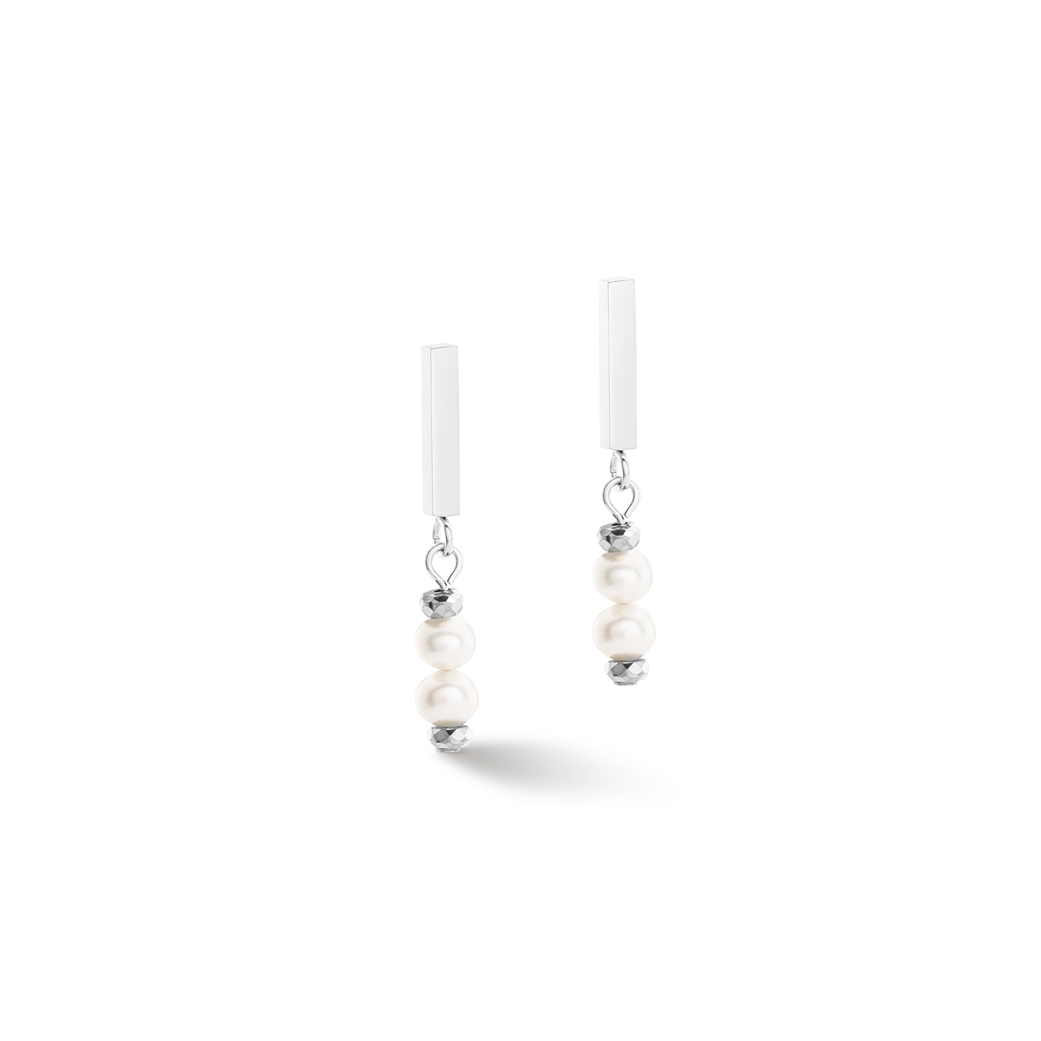 Boucles d'oreilless blanc argent