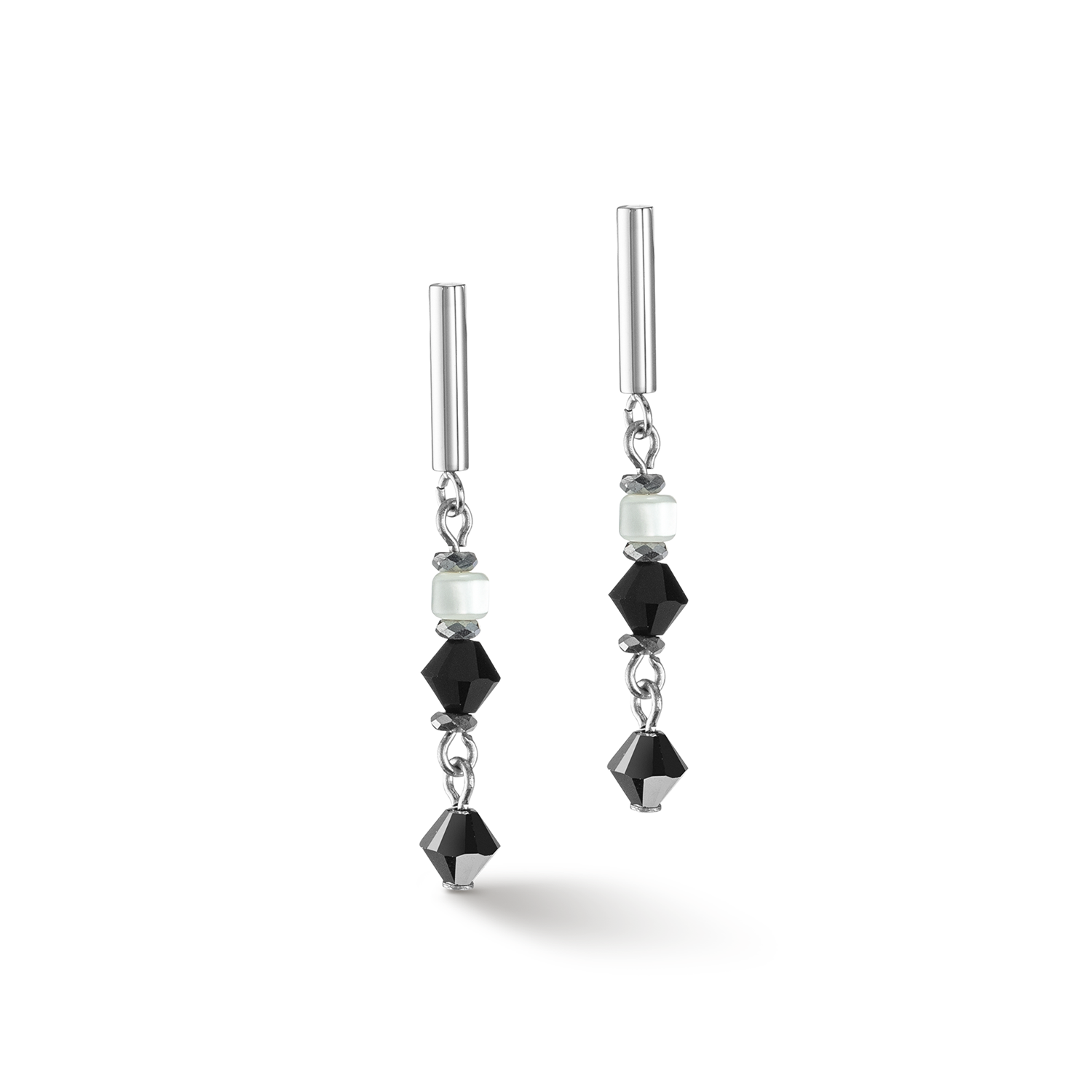Boucles d'oreilles noir blanc