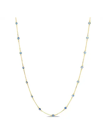 Trésor Collier de Saphirs Bleus Ronds en Or Jaune 18kt Trésor Collier de Saphirs Bleus Ronds en Or Jaune 18kt