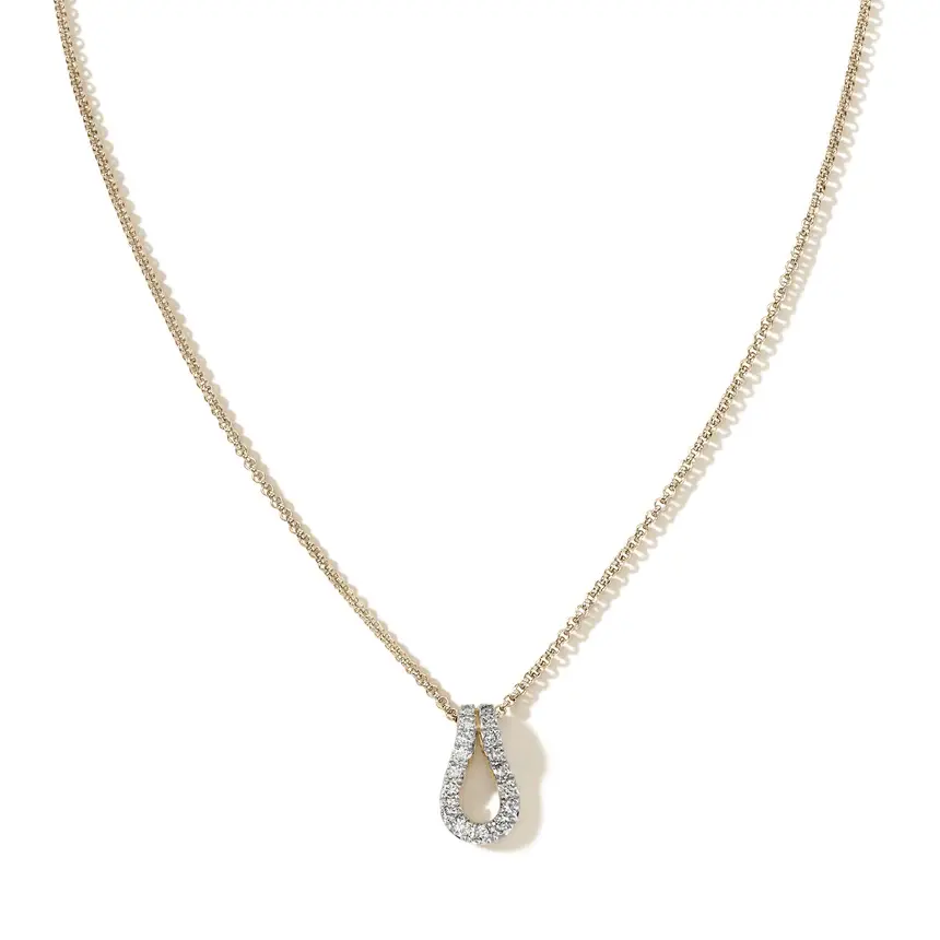 Collier Surf 14KJ pavé dia 0.44ct 16-18po