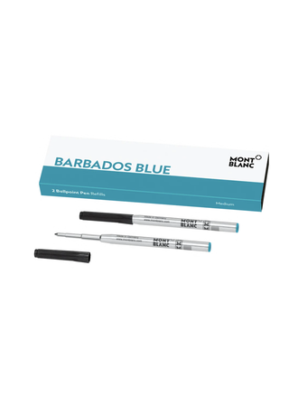 MONTBLANC 2 RECHARGES POUR STYLO BILLE (M), BARBADOS BLUE MONTBLANC 2 RECHARGES POUR STYLO BILLE (M), BARBADOS BLUE