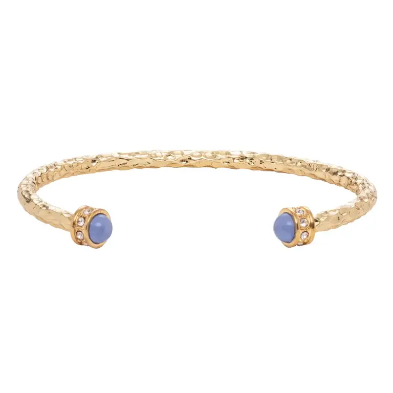 Halcyon Days Bracelet rigide ouvert pierre bleu