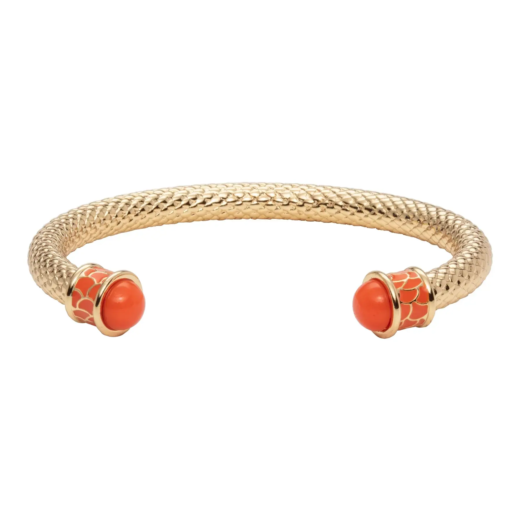 Bracelet rigide ouvert pierre orange