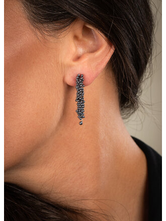 Michaud Michaud Boucles d'oreilles ShikShok Fleur de Boucles d'oreillesuleau en argent oxydé Michaud Michaud Boucles d'oreilles ShikShok Fleur de Boucles d'oreillesuleau en argent oxydé