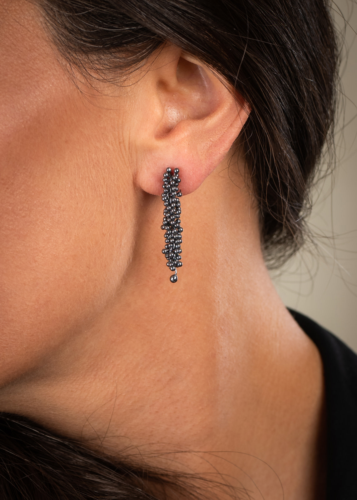 Boucles d'oreilles ShikShok Fleur de Boucles d'oreillesuleau en argent oxydé