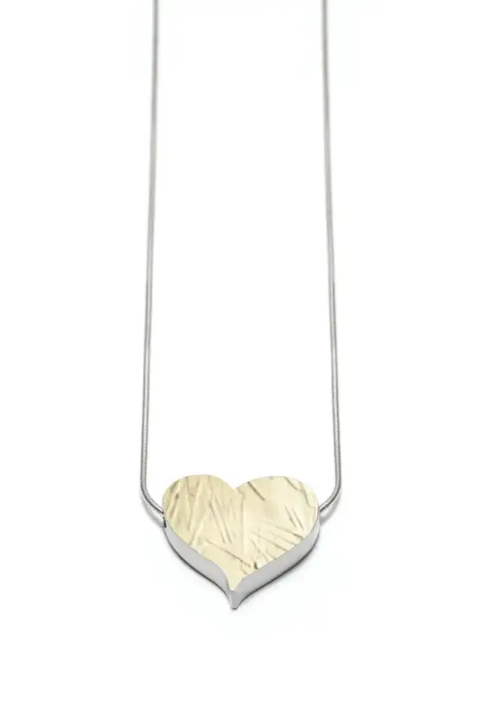 Michaud Michaud Collier Les Coeurs en argent et or 18k 18 pouces