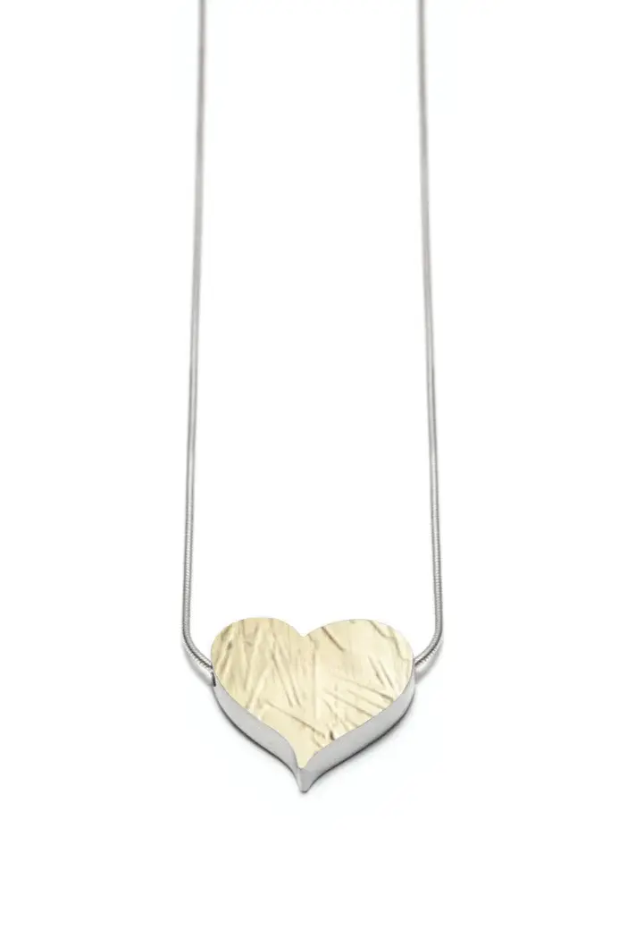 Collier Les Coeurs en argent et or 18k 18 pouces