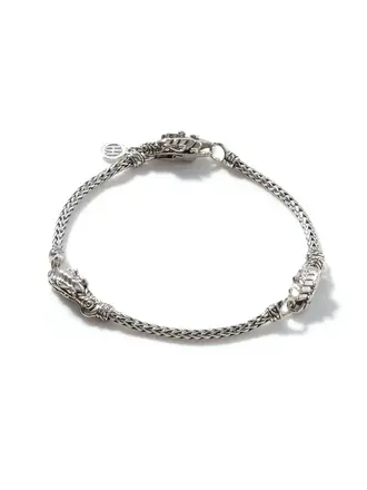 John Hardy Bracelet Legends Naga en argent et cuir
