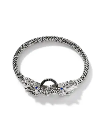 John Hardy Bracelet Legends Naga en Argent avec Saphirs Bleus & Noirs, 5MM John Hardy Bracelet Legends Naga en Argent avec Saphirs Bleus & Noirs, 5MM
