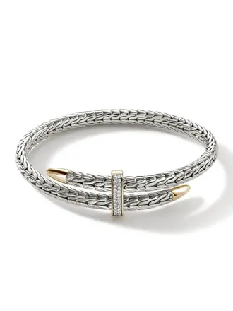 John Hardy Bracelet Spear Flex, Argent, Or, Diamants John Hardy Bracelet Spear Flex, Argent, Or, Diamants