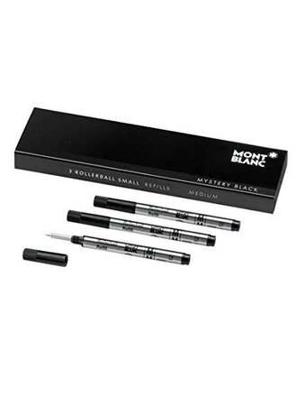 MONTBLANC 3 RECHARGES POUR ROLLERBALL PETIT MODÈLE MYSTERY BLACK MEDIUM