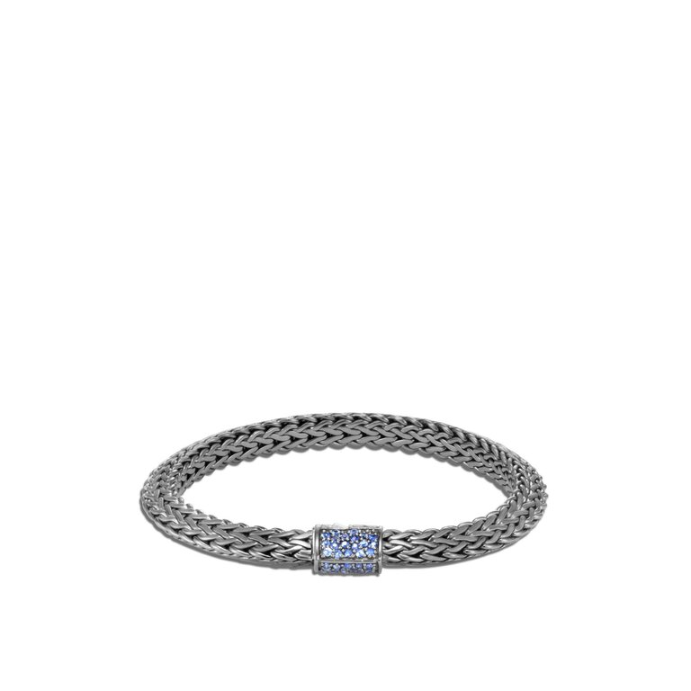 John Hardy Bracelet Classic Chain en argent avec saphirs