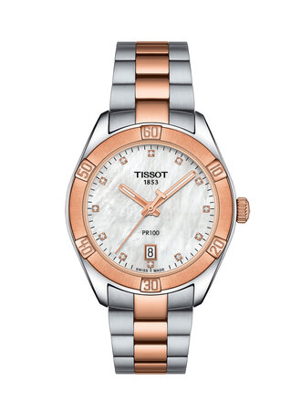 Tissot Montre Tissot PR 100 pvd rose nacre diamant Tissot Montre Tissot PR 100 pvd rose nacre diamant