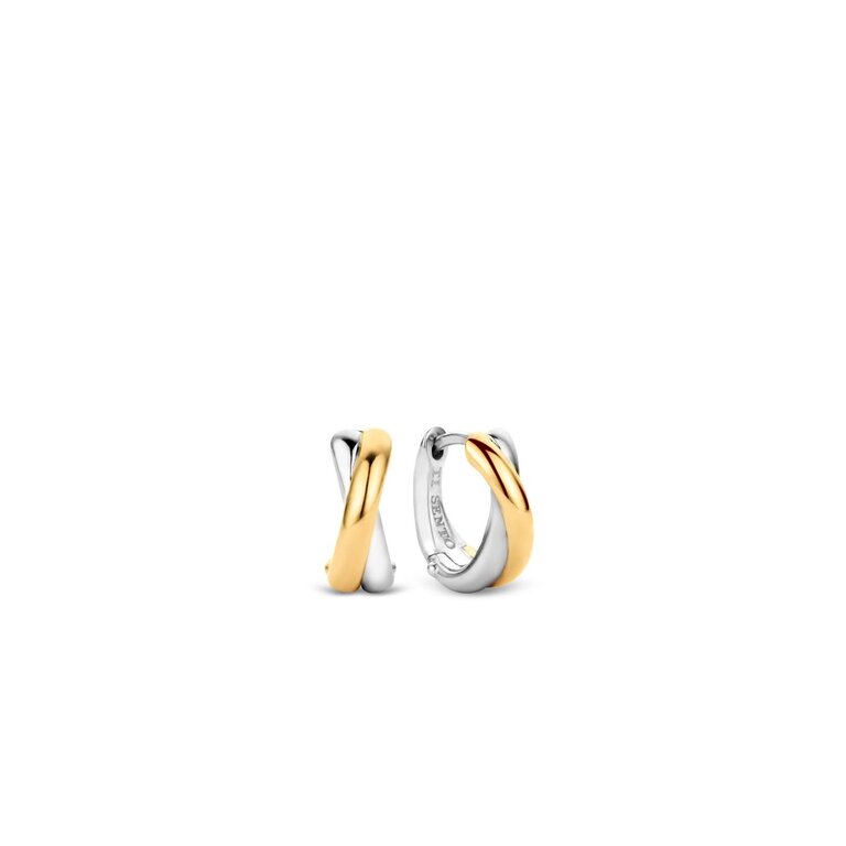 Ti Sento Milano Boucles d'oreilleS ARGENT 2 tons CZ TI SENTO