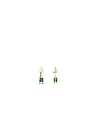 Ti Sento Milano Boucles d'oreilles flèche Argent Malachite plaqué or Ti Sento Milano Boucles d'oreilles flèche Argent Malachite plaqué or