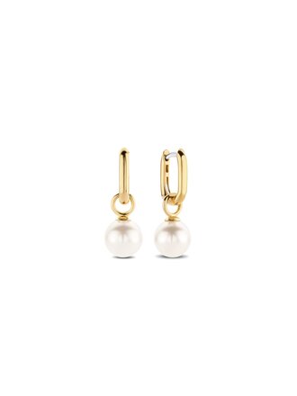 Ti Sento Milano Boucles d'oreilles argent plaquée or perle synthetique