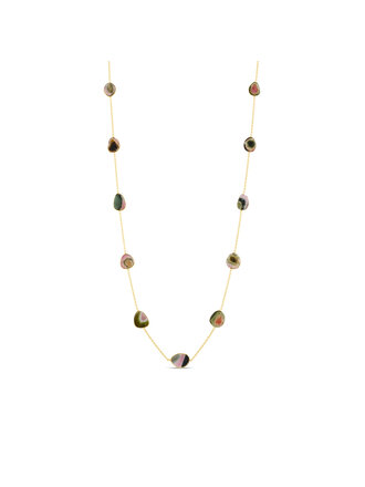 Trésor Collier  Melon d'Eau en Tourmaline et Or Trésor Collier  Melon d'Eau en Tourmaline et Or