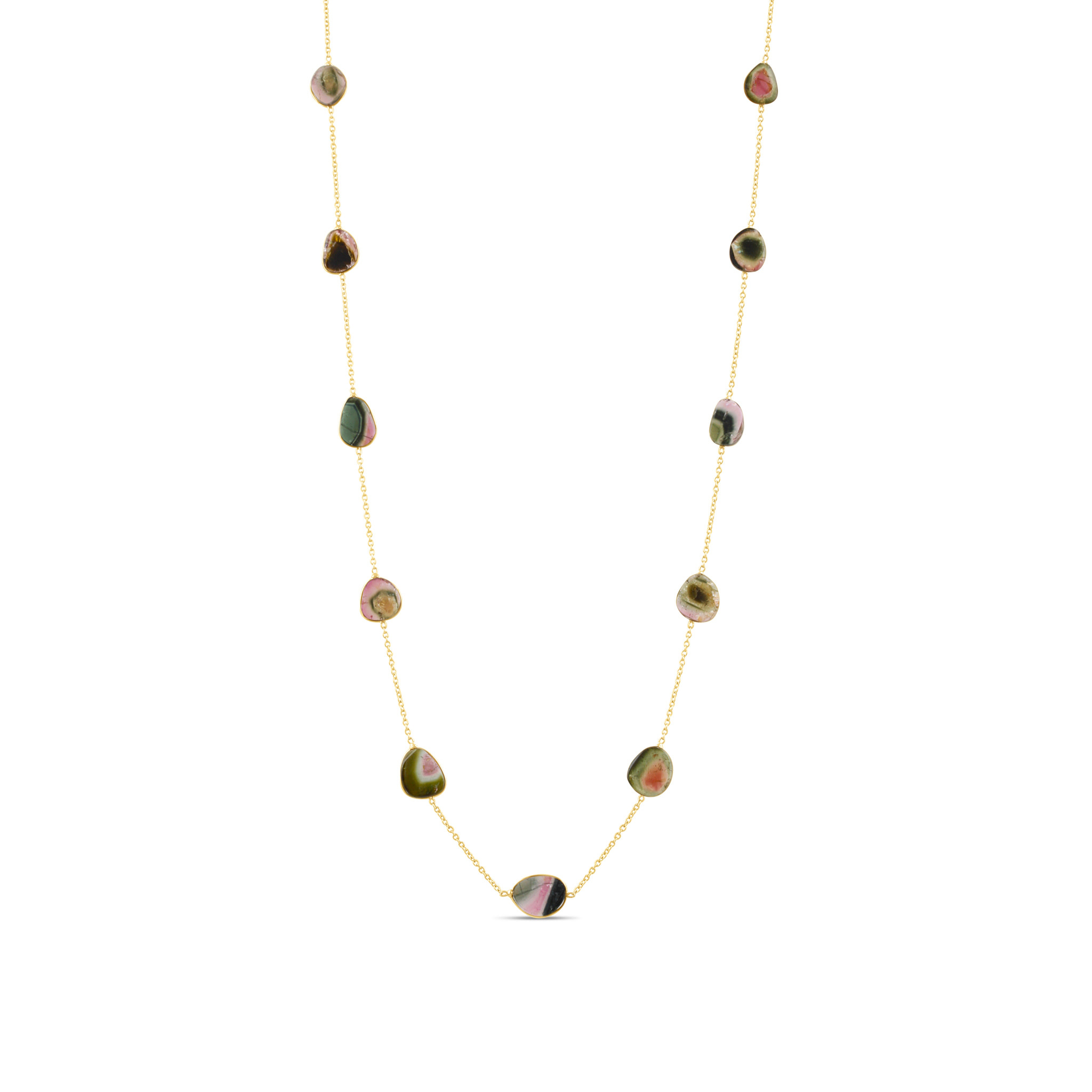Collier 18KJ Tourmaline Melon d'eau