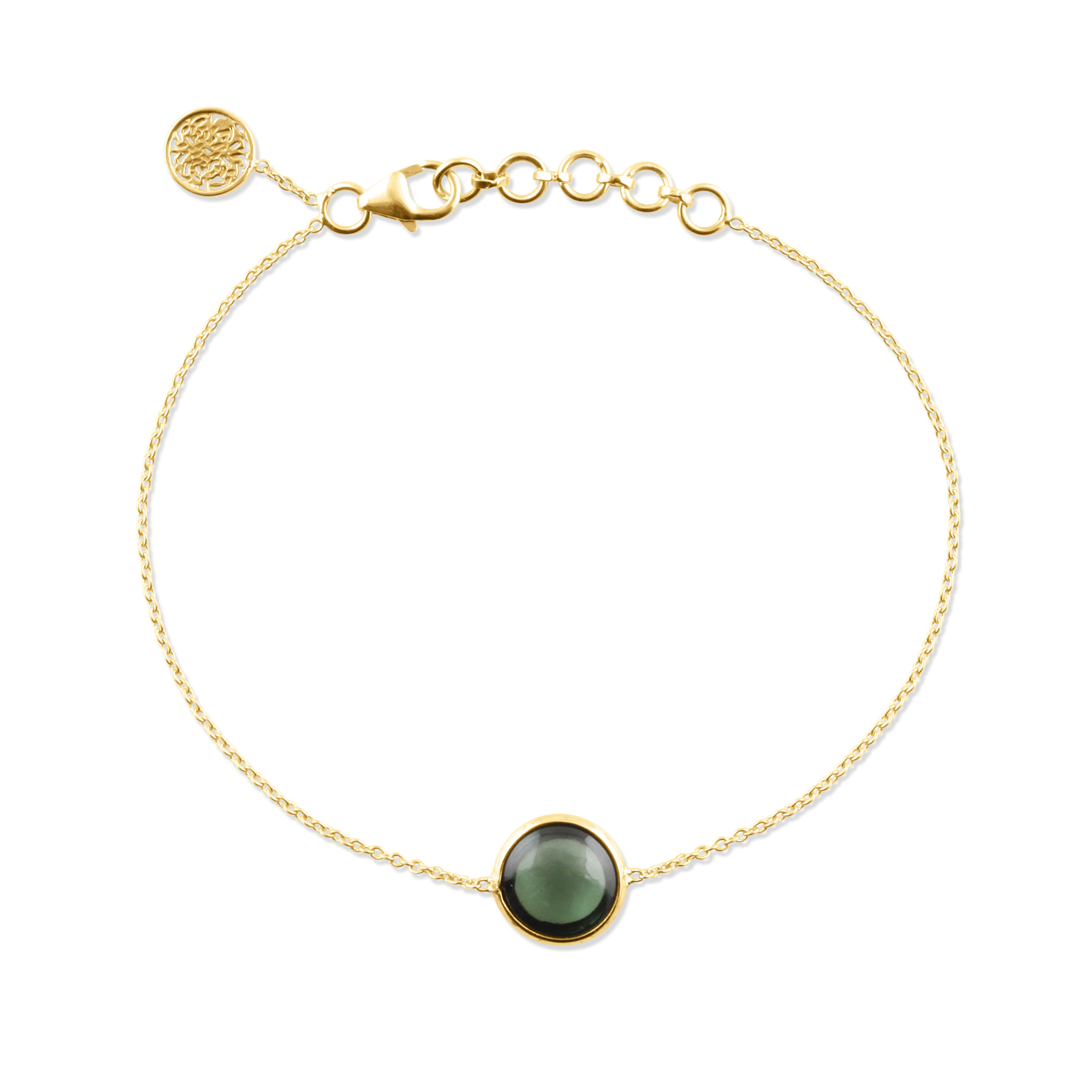 Bracelet 18KJ Tourmaline Verte 3.19ct