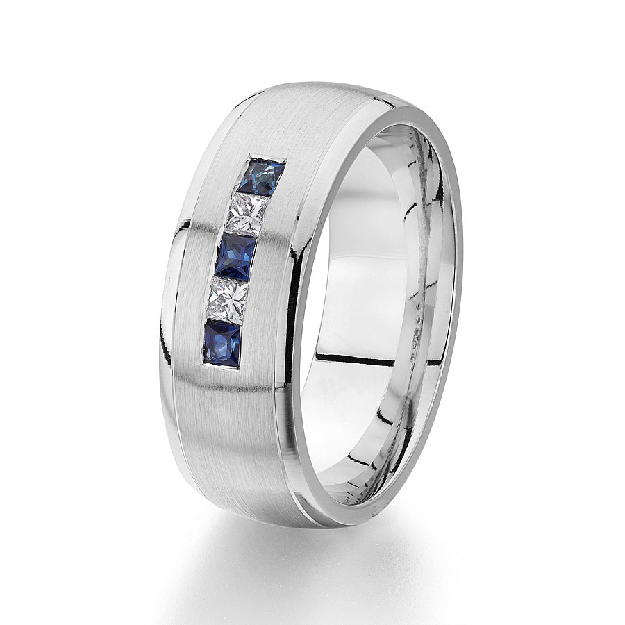 JONC 14K BLANC SAPH.30 DIA