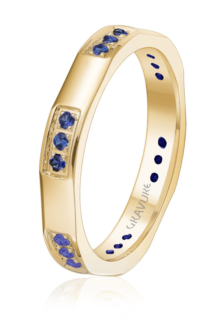 Penelope JONC 14K JAUNE SAPH. 0.23C