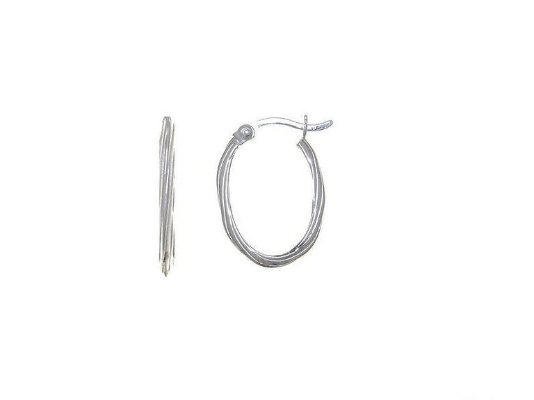 Penelope Boucles d'oreilles ovales torsade argent