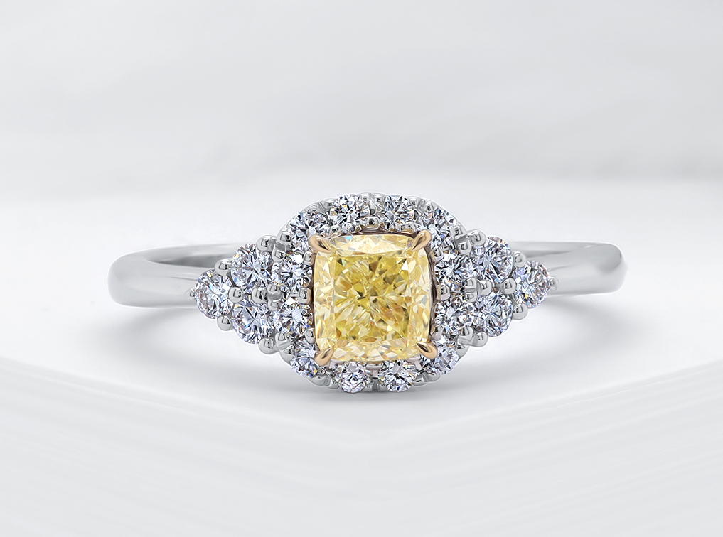 Bag 18kw Cousin Dia Jaune 0.45ct+18x=0.27ct gr6.5