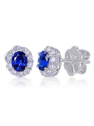 Penelope Boucles d'oreilles Saphir 2x=0.68 dia 20x0.28ct 18kb Penelope Boucles d'oreilles Saphir 2x=0.68 dia 20x0.28ct 18kb