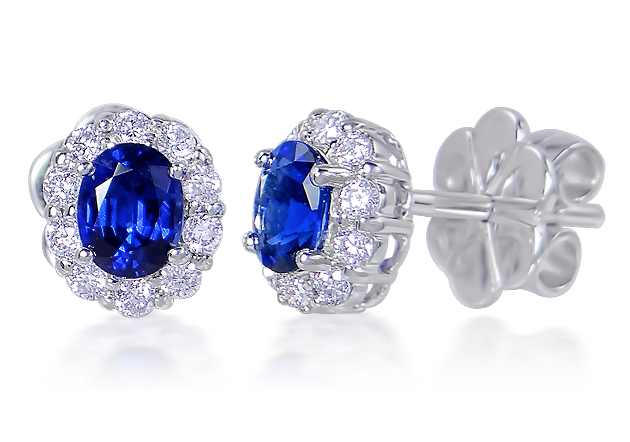 BO Saphir 2x=0.68 dia 20x0.28ct 18kb