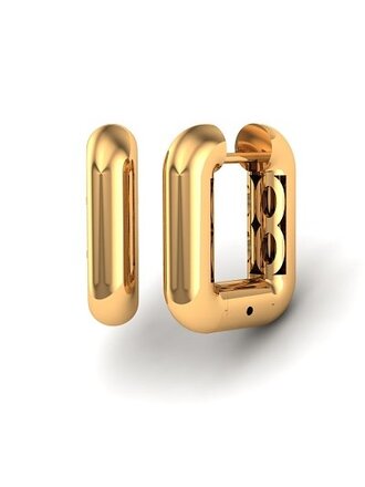 Penelope Boucles d'oreilles 14KJ Huggies rectangle