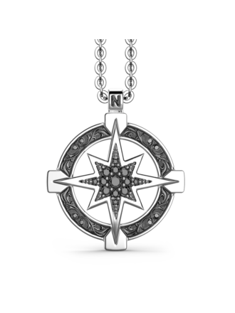 Zancan Collier Arg  Rose des Vent Spinel  60cm Zancan Collier Arg  Rose des Vent Spinel  60cm