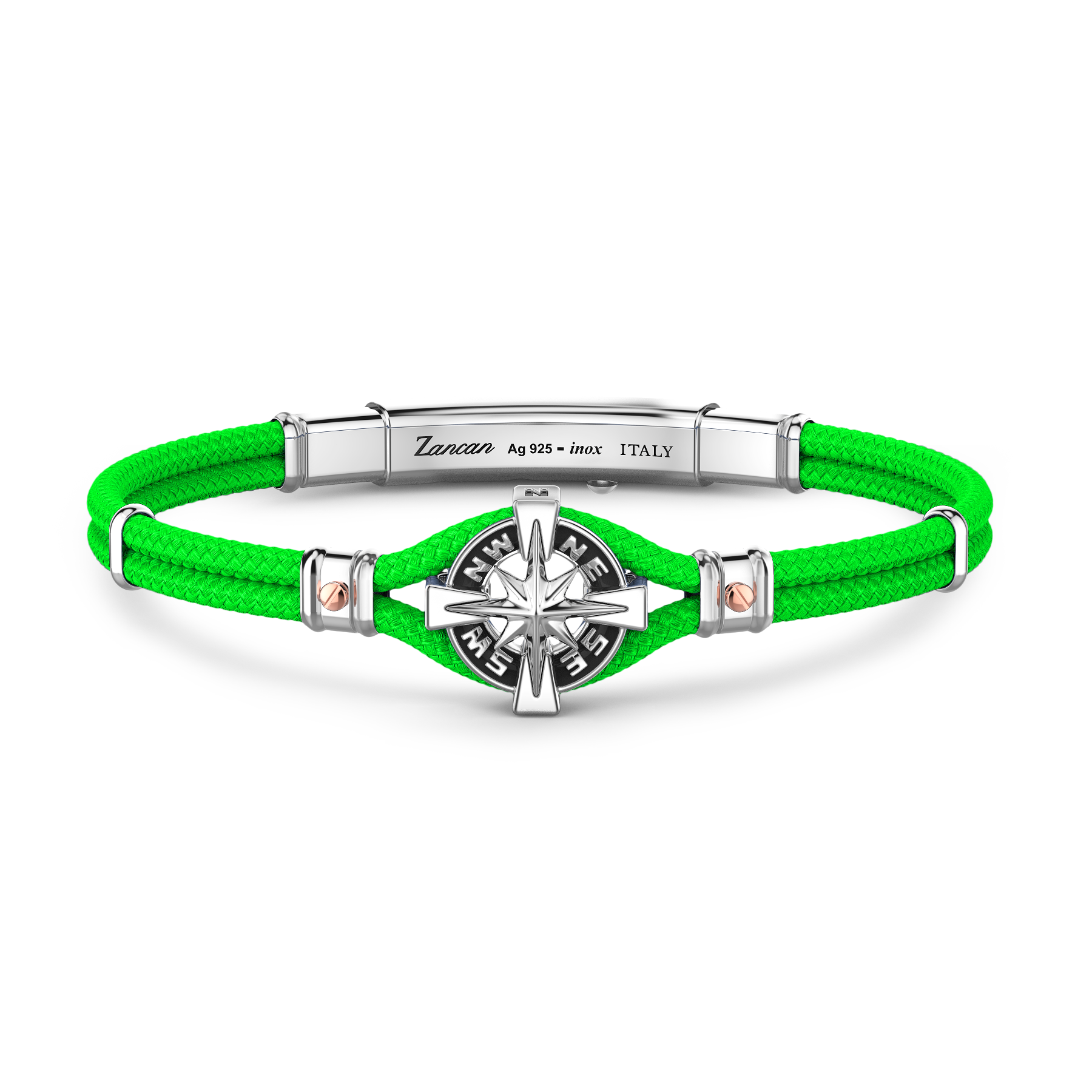 Brac Argent Nylon Rose des Vents Vert