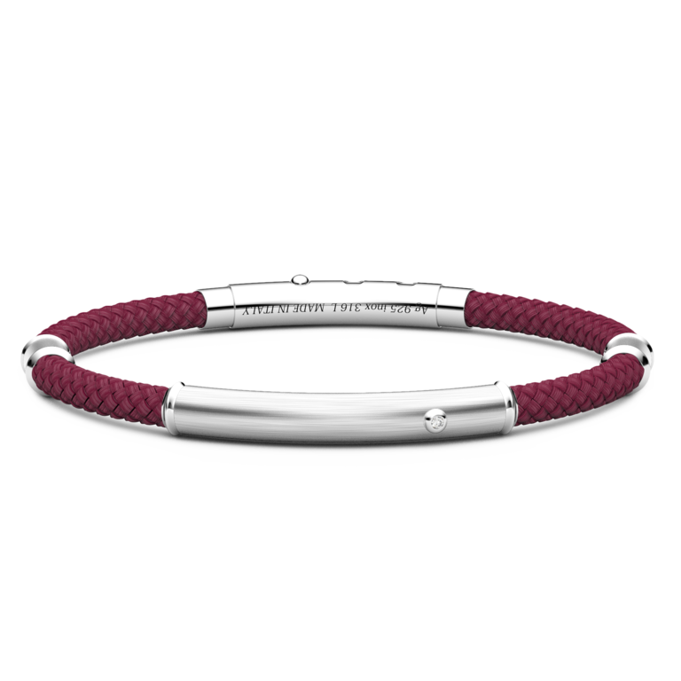 Zancan Bracelet Argent Nylon Rouge