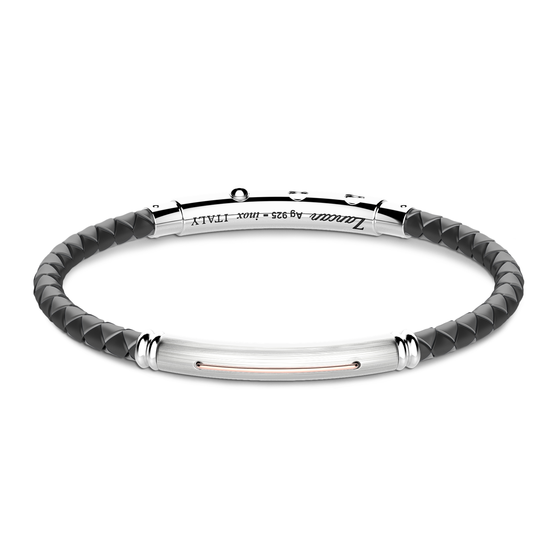 Brac Argent Coutchouc Noir