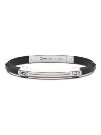 Zancan Bracelet Argent Silicone Noir Zancan Bracelet Argent Silicone Noir