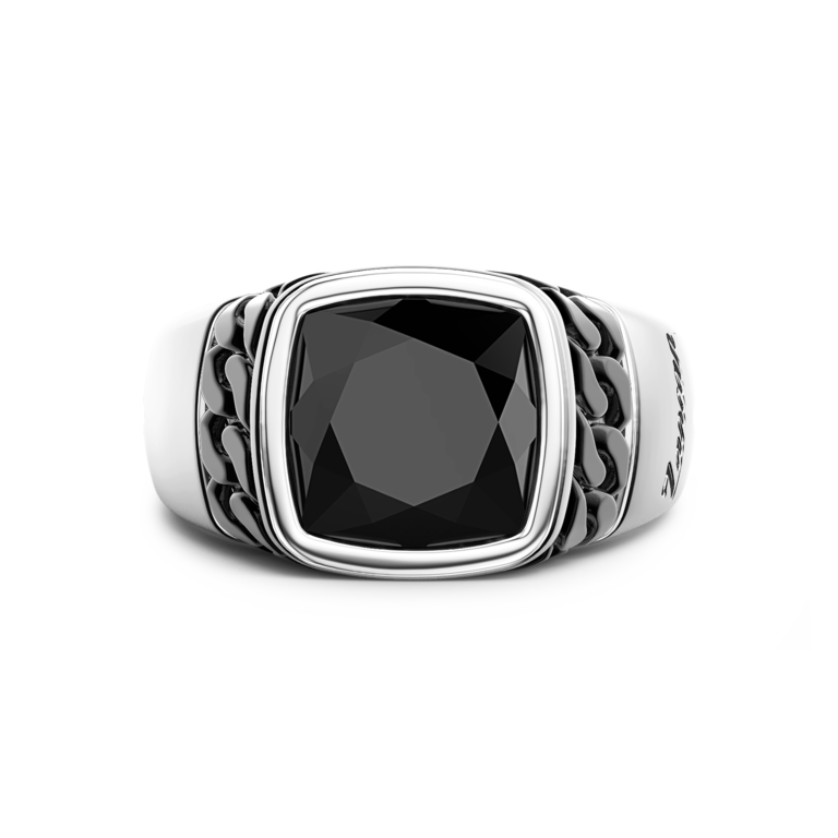 Zancan Bague Argent Onyx gr 10.75