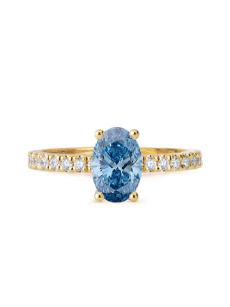 Joaillerie St-Onge Bag18KJ DiaLab  Ov bleu 1.21ct VVS2 +.21 gr:6.5 Joaillerie St-Onge Bag18KJ DiaLab  Ov bleu 1.21ct VVS2 +.21 gr:6.5