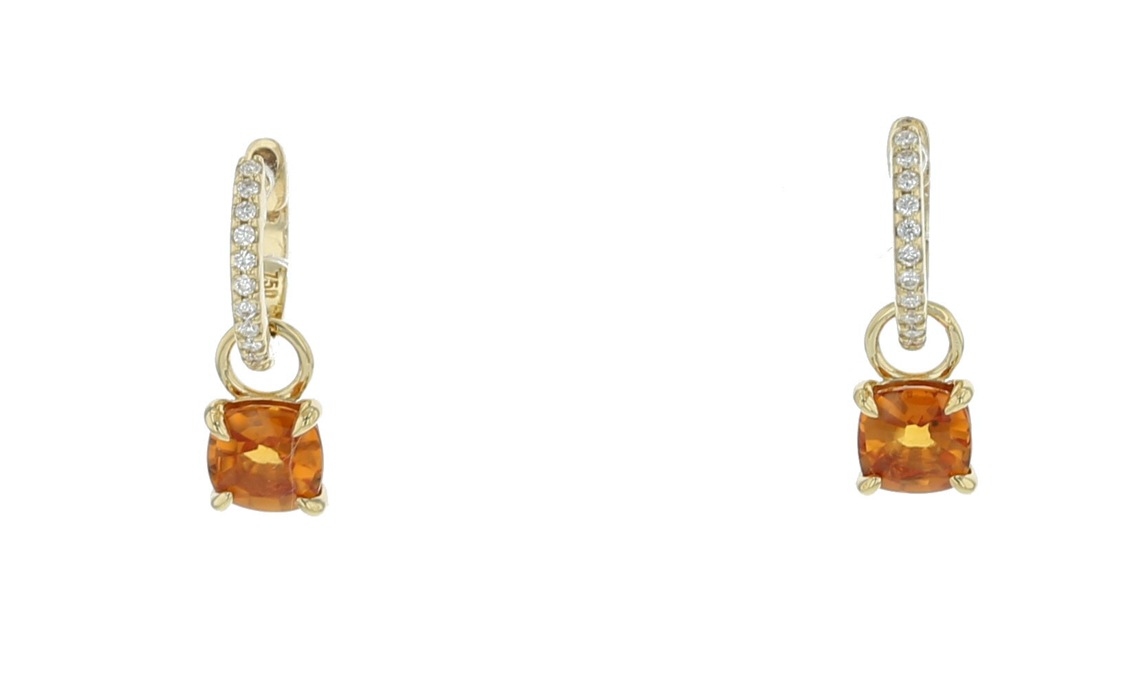 Boucles d'oreillesU D'OREILLES 18K JN SAPHIR ORANGE D.08