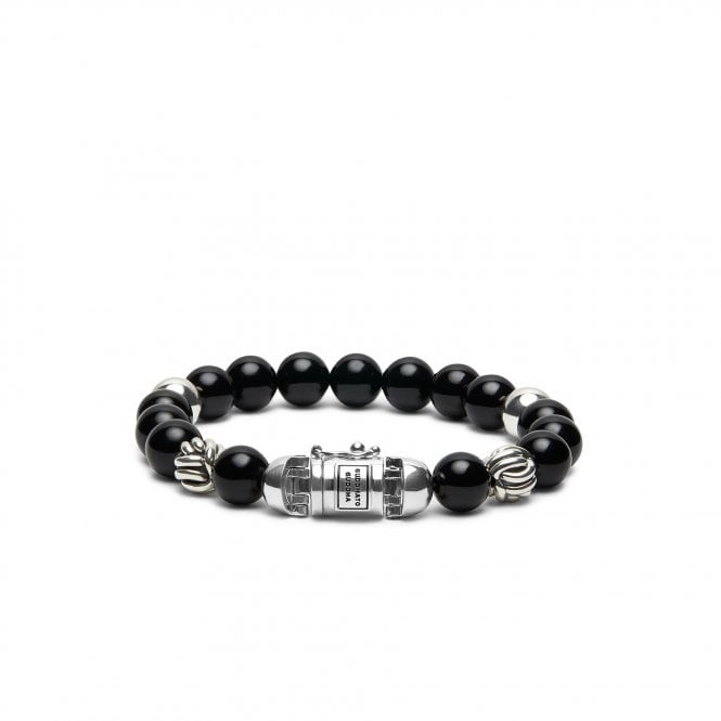 Bracelet bille argent onyx