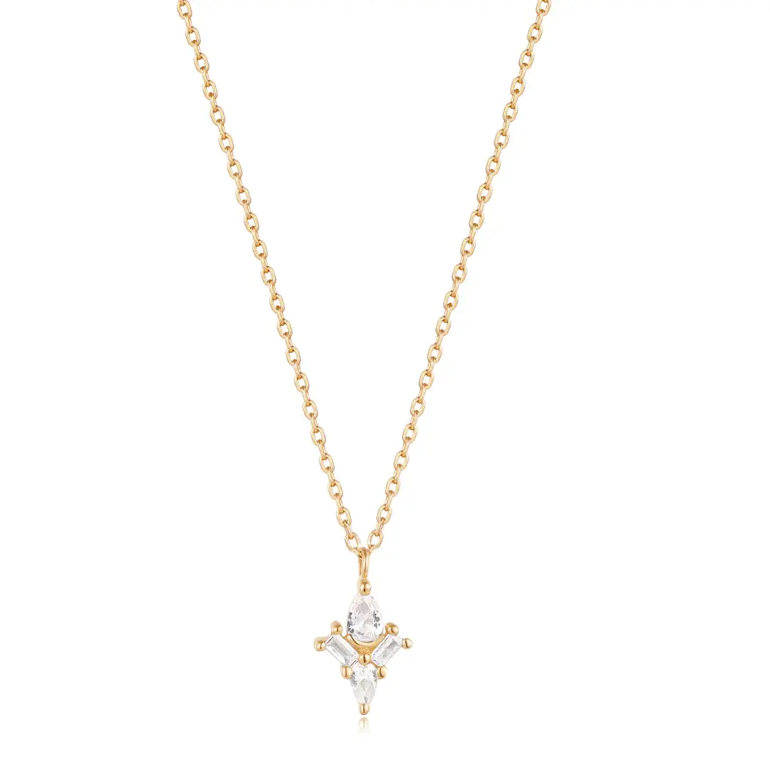 Aurora Collier 14KJ Sap bl Poire et baguette